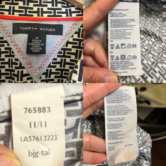 TOMMY HILFIGER Button Down Shirt Cotton Collared Long Sleeves Medium EUC - Picture 3 of 9